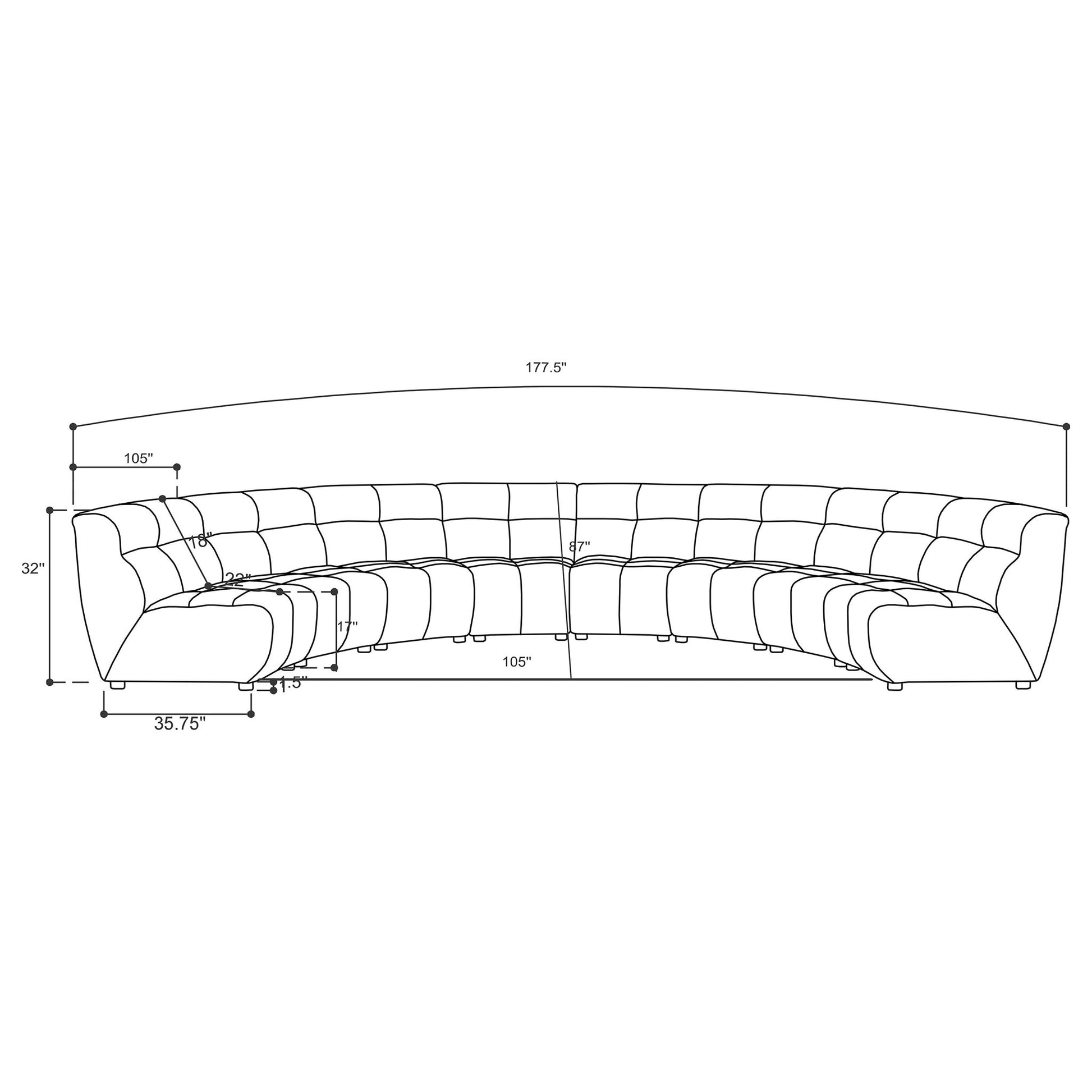 Sycamore - 8 Piece Upholstered Sectional Sofa With Curved Design - Ivory Furniture Max