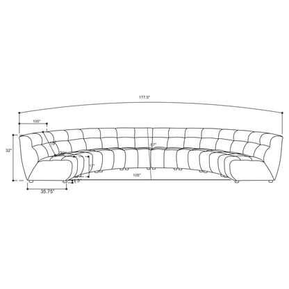 Sycamore - 8 Piece Upholstered Sectional Sofa With Curved Design - Ivory Furniture Max