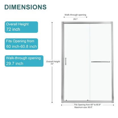Single Sliding Bypass Shower Door, Tempered Glass Enclosure Daily Nest
