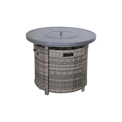 Wicker Outdoor Lounge Set With Cushions And Fire Pit LSI Patio Furniture