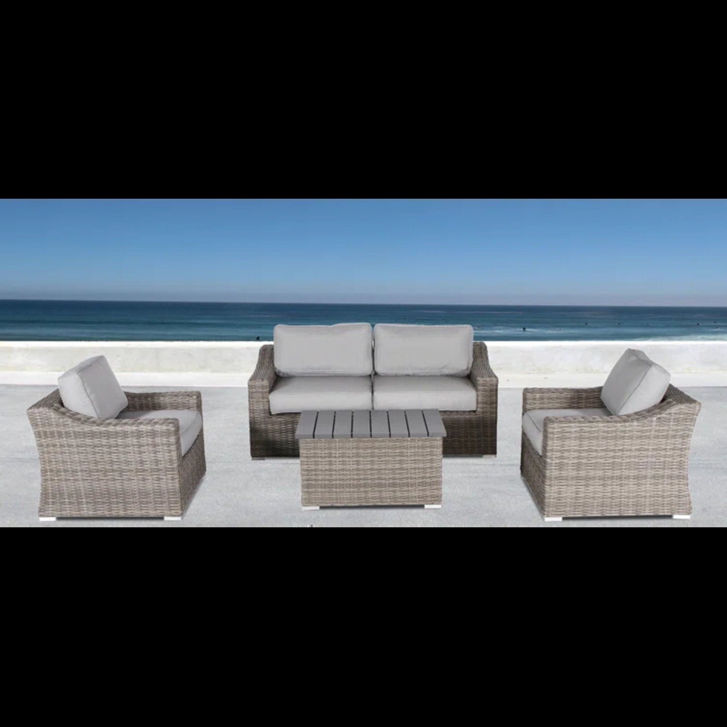 Stylish Sofa Seating Group With Cushions Perfect For Outdoor Gatherings LSI Patio Furniture