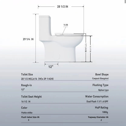 1 Piece Toilet With Tornado Flush, Soft Closing Seat Daily Nest