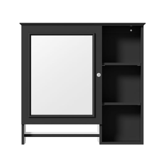 Wall Mounted Bathroom Storage Cabinet, Medicine Cabinets With Large Mirror Door, Adjustable Shelves And Three Open Storage Levels(Not Include Bathroom Vanity) Hearth and Haven