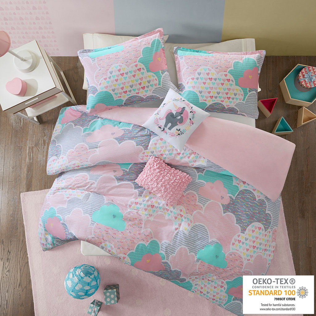 Cloud - Printed Duvet Cover Cotton Set - Pink Urban Habitat Kids