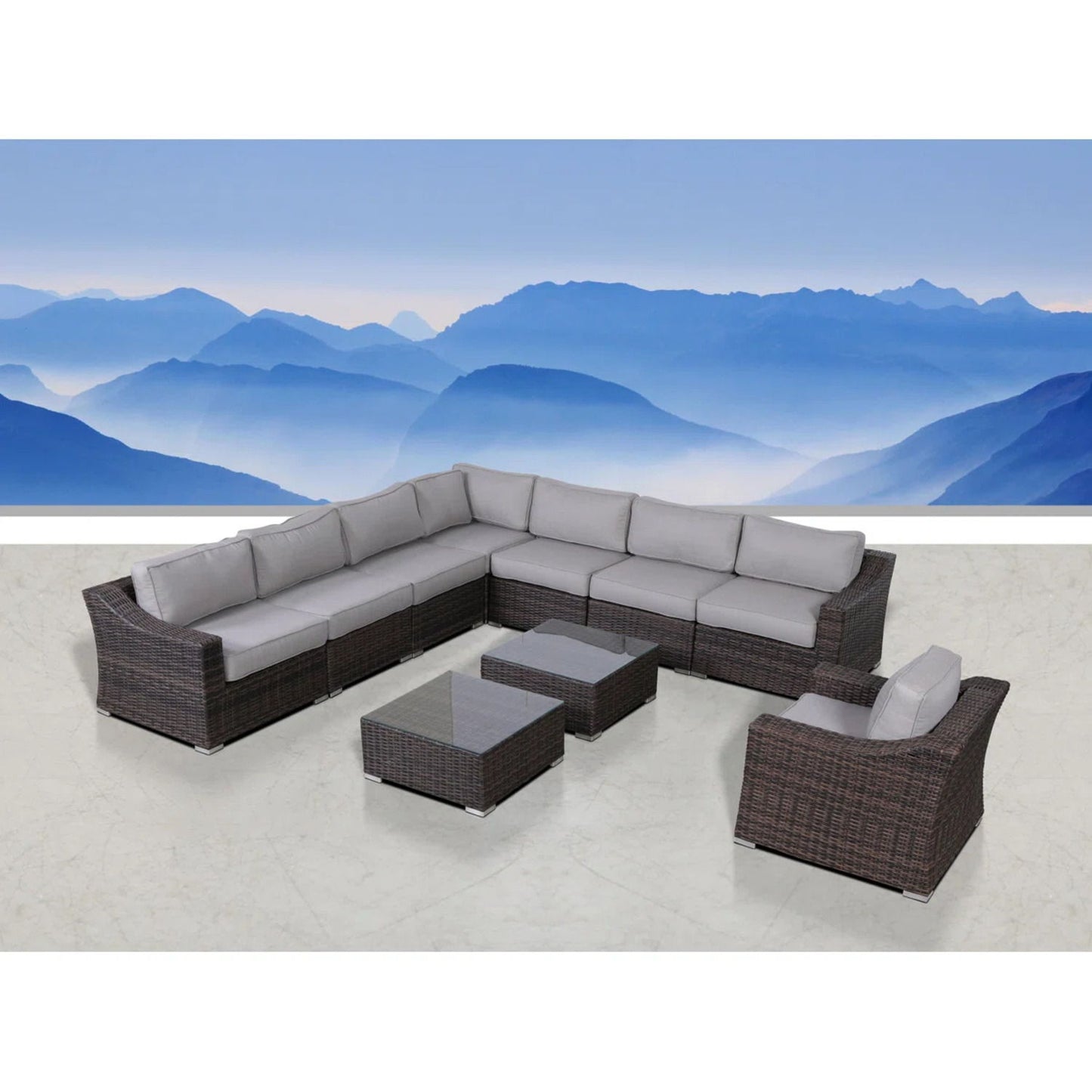 Outdoor Wicker Conversation Set With Cushions, All Weather LSI Patio Furniture