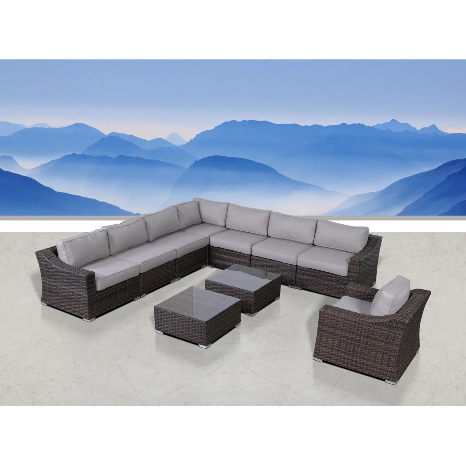 Outdoor Wicker Conversation Set With Cushions, All Weather LSI Patio Furniture