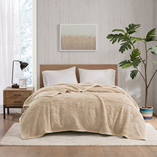 Burlington - Twin Berber Blanket - Tan Woolrich