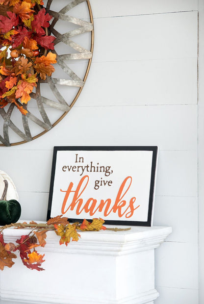 Thanks Wall Sign, Wall Art Decor For Harvest Festival Fall Festival & Thanksgiving Table Decorations (Set of 2) - Black / Orange / White Daily Nest