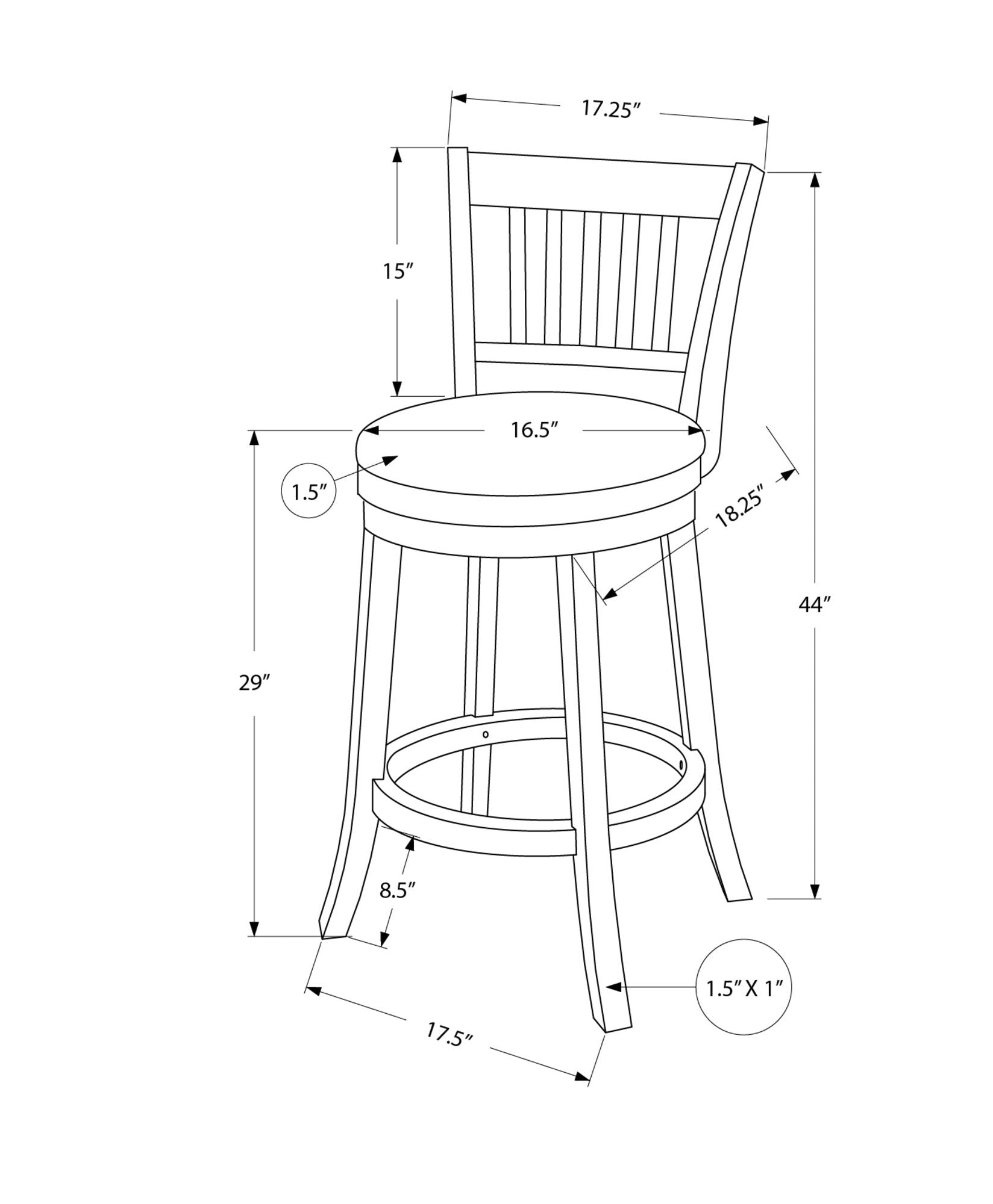 Swivel Stool Bar Height, Transitional Stylish Design (Set of 2) 8th Street