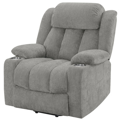 Beca - Upholstered Power Lift Recliner With Cupholders And USB Charging Furniture Max