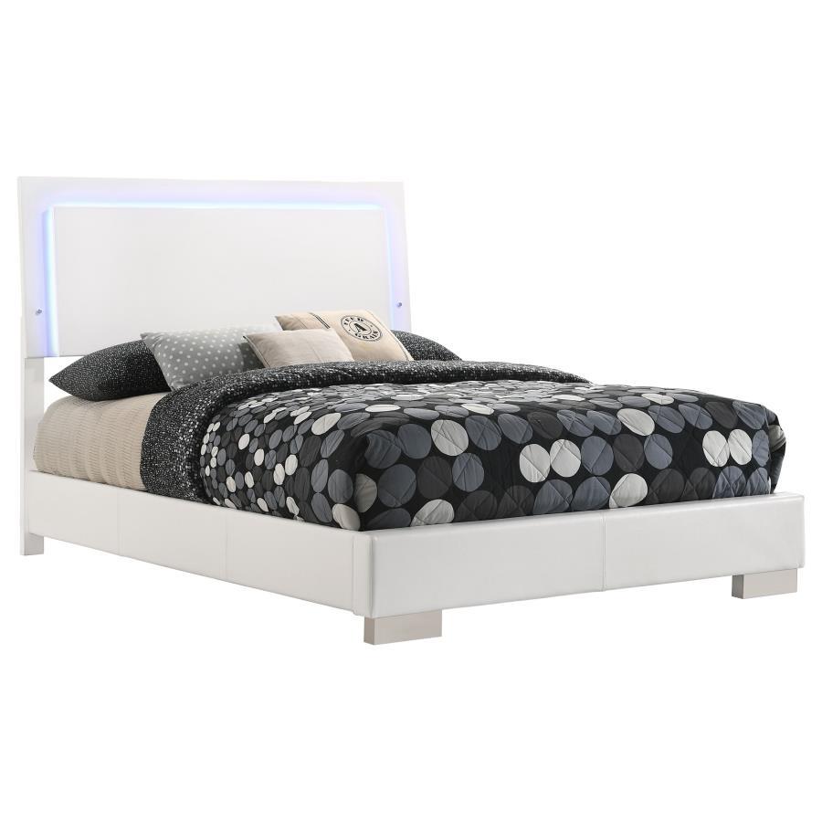 Felicity - Wood LED Panel Bed CoasterEssence