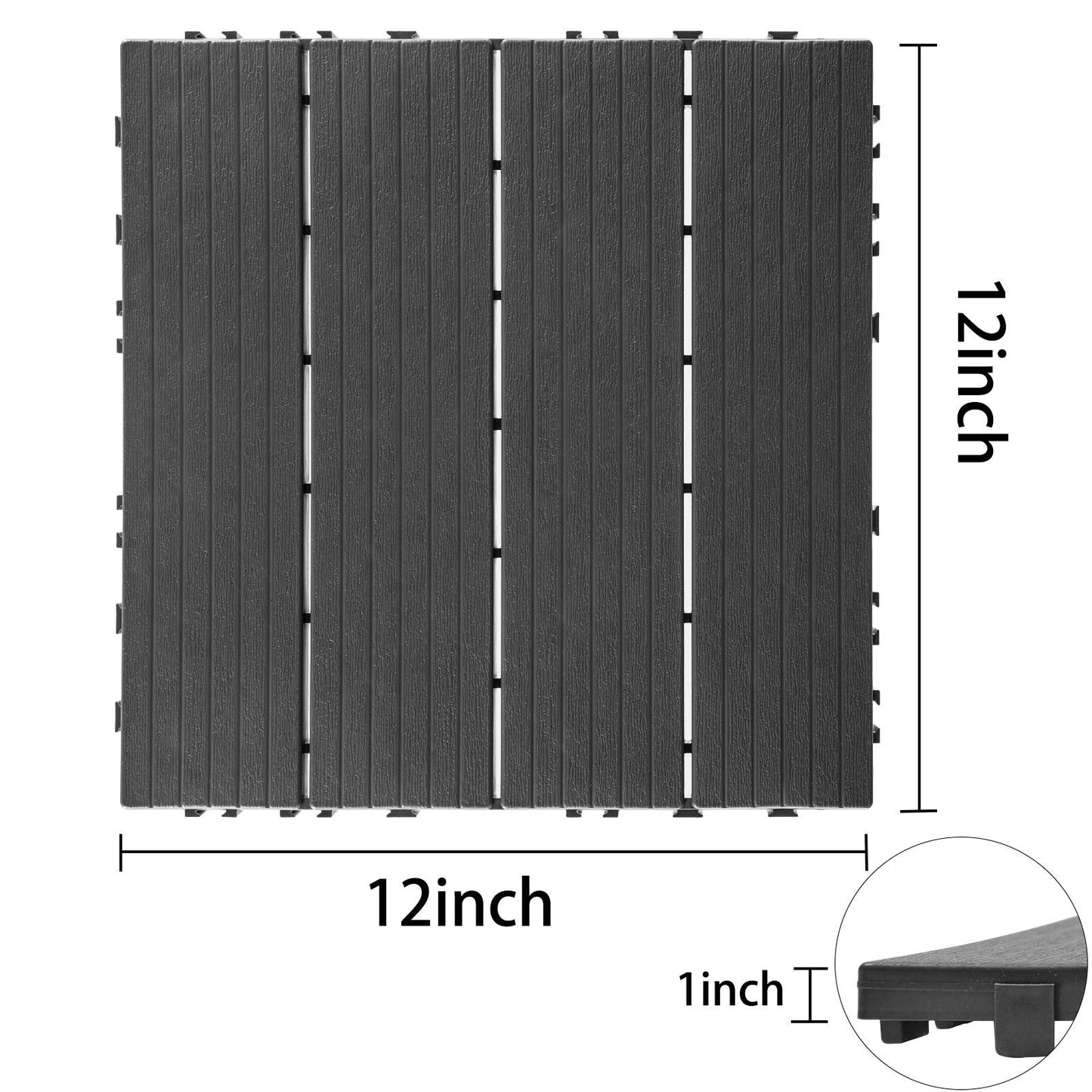 Plastic Interlocking Deck Tiles, Patio Flooring Outdoor Waterproof All Weather Use Daily Nest