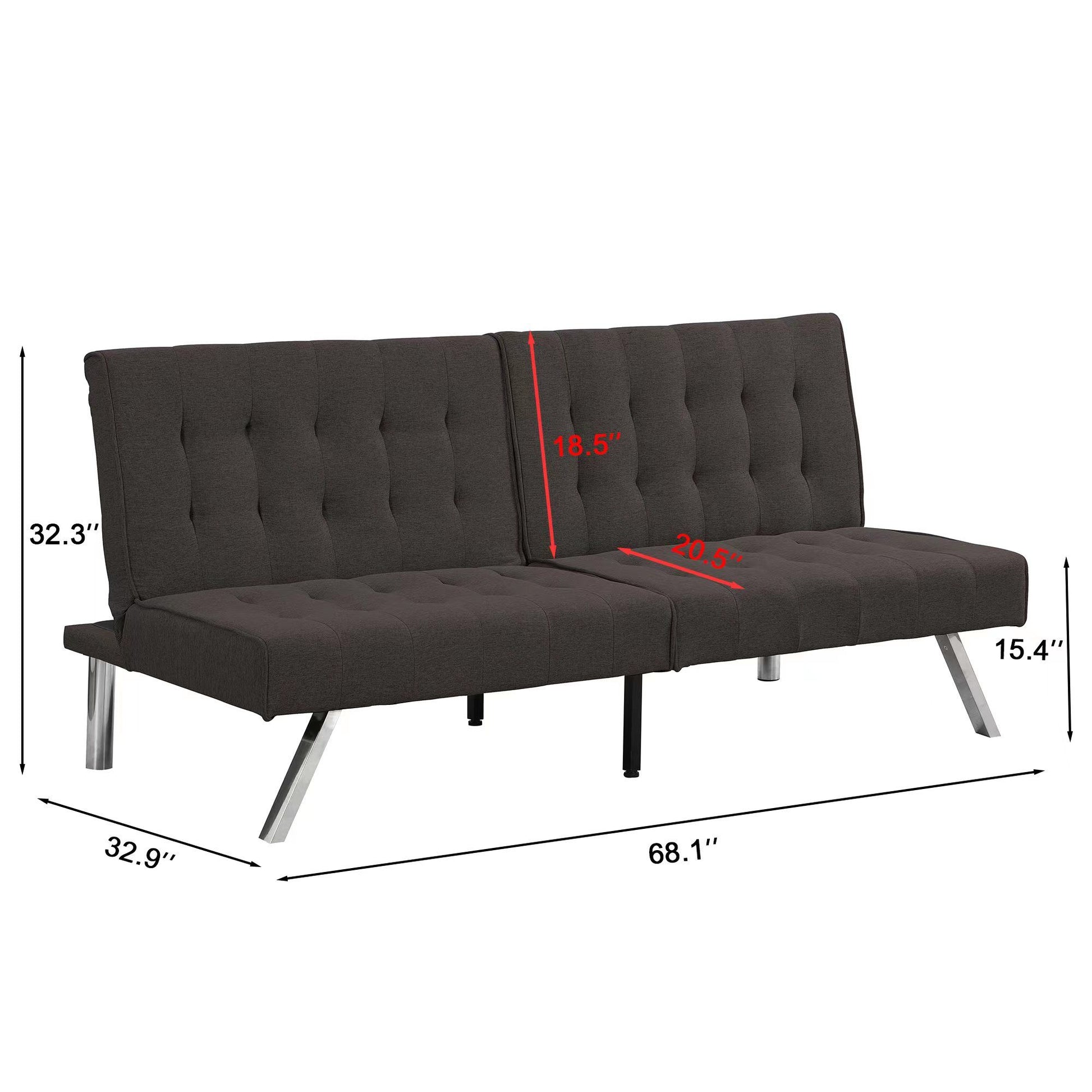 Modern Sofa Bed With Wood Frame And Stainless Legs Home Essentials