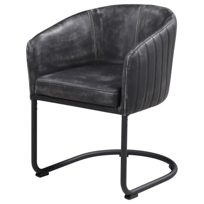 Banner - Leatherette Upholstered Dining Arm Chair - Anthracite