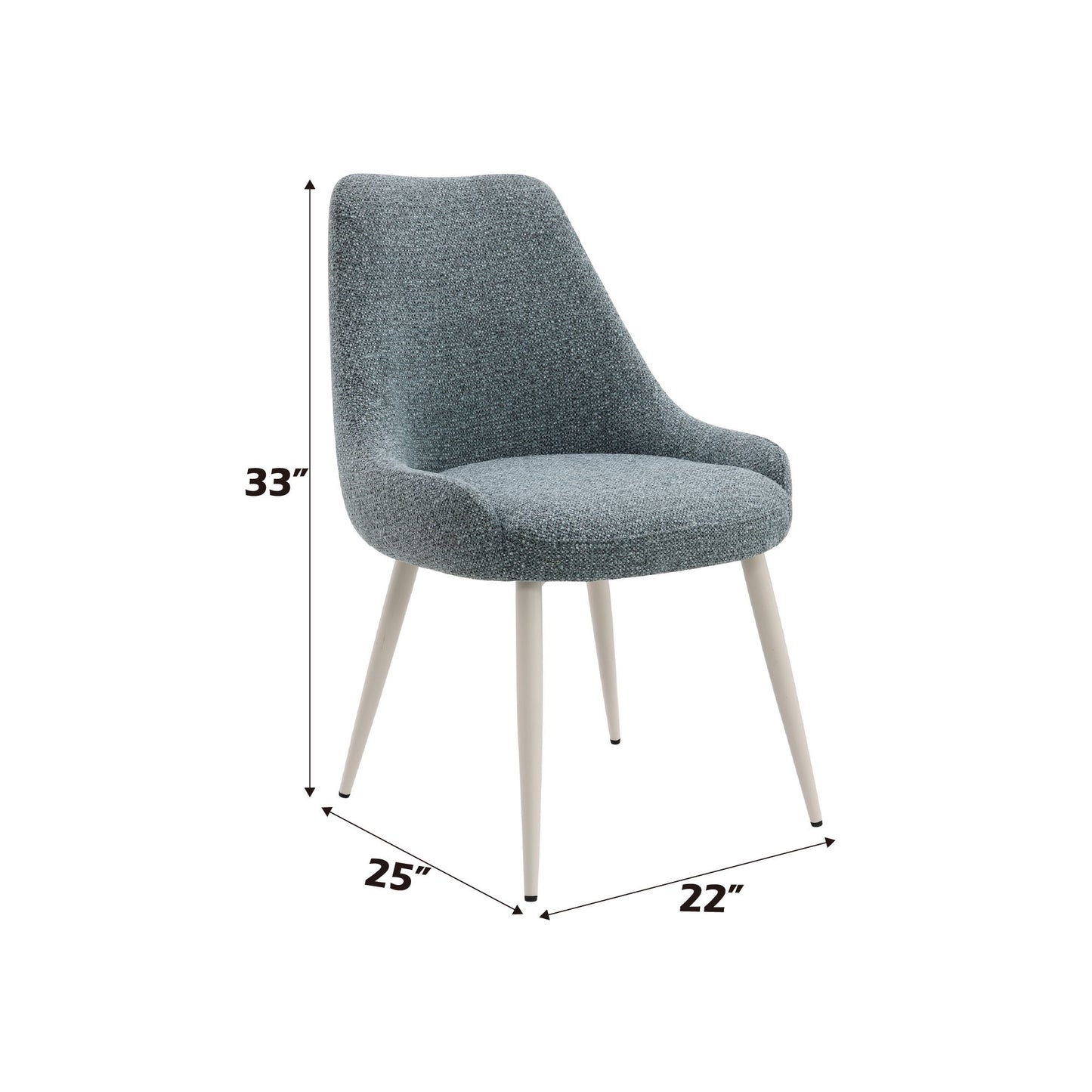 Laela - Boucle Bone Table Side Chair - Light Blue Acme