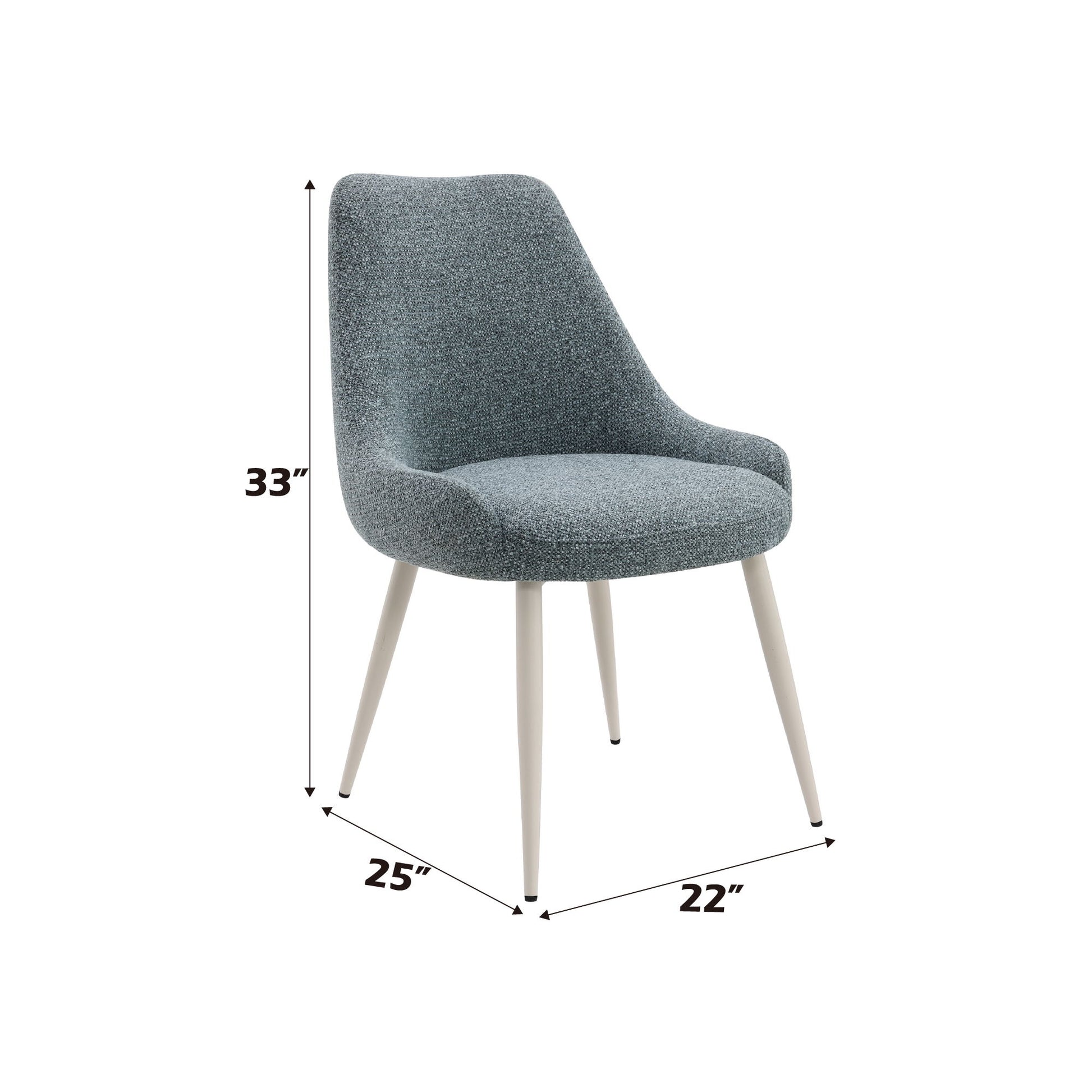 Laela - Boucle Bone Table Side Chair - Light Blue Acme