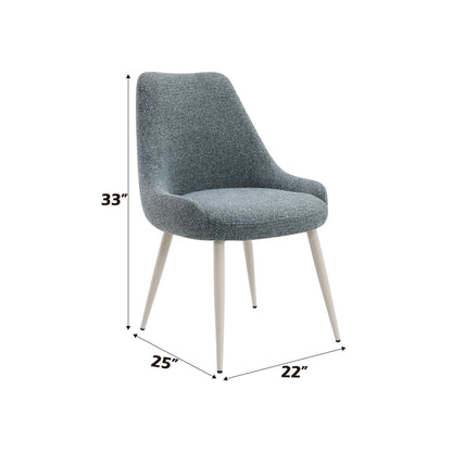 Laela - Boucle Bone Table Side Chair - Light Blue Acme