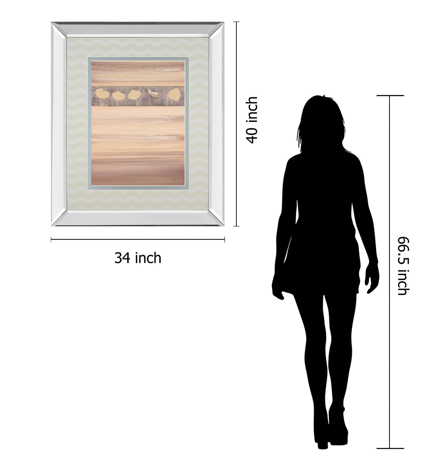 White Passion By Holman - Mirror Framed Print Wall Art - Beige