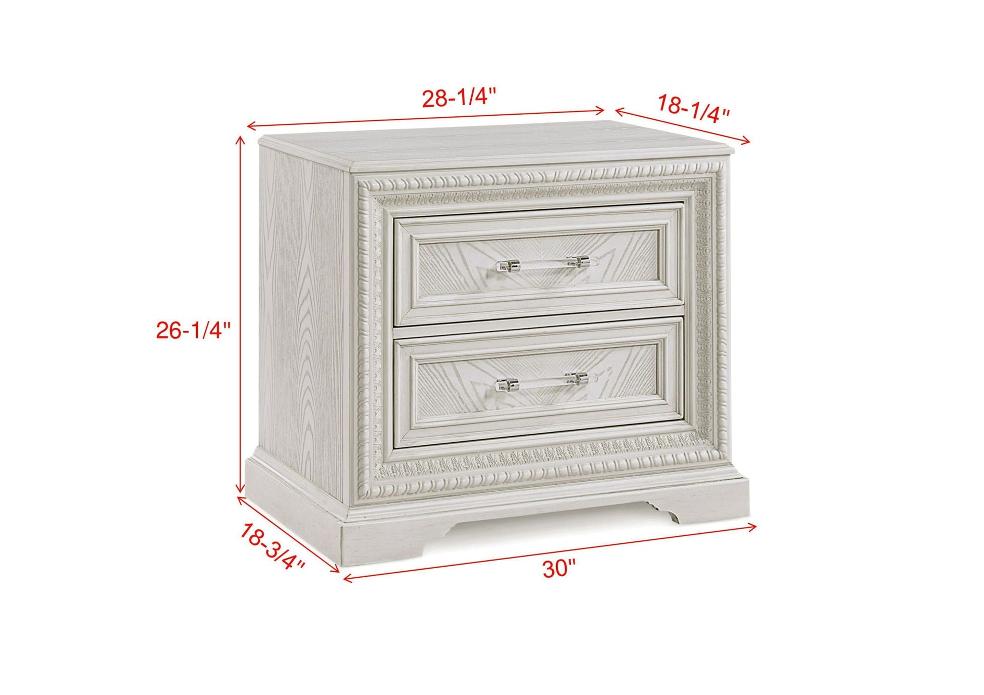 Alexandria - Accent Nightstand - White Crown Mark