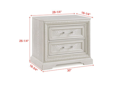 Alexandria - Accent Nightstand - White Crown Mark