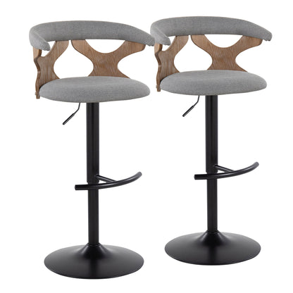 Gardenia - Contemporary Adjustable Barstool & Swivel With Rounded T Footrest (Set of 2) Lumi Source