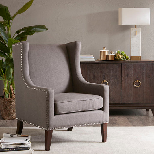 Barton - Wing Chair - Dark Gray