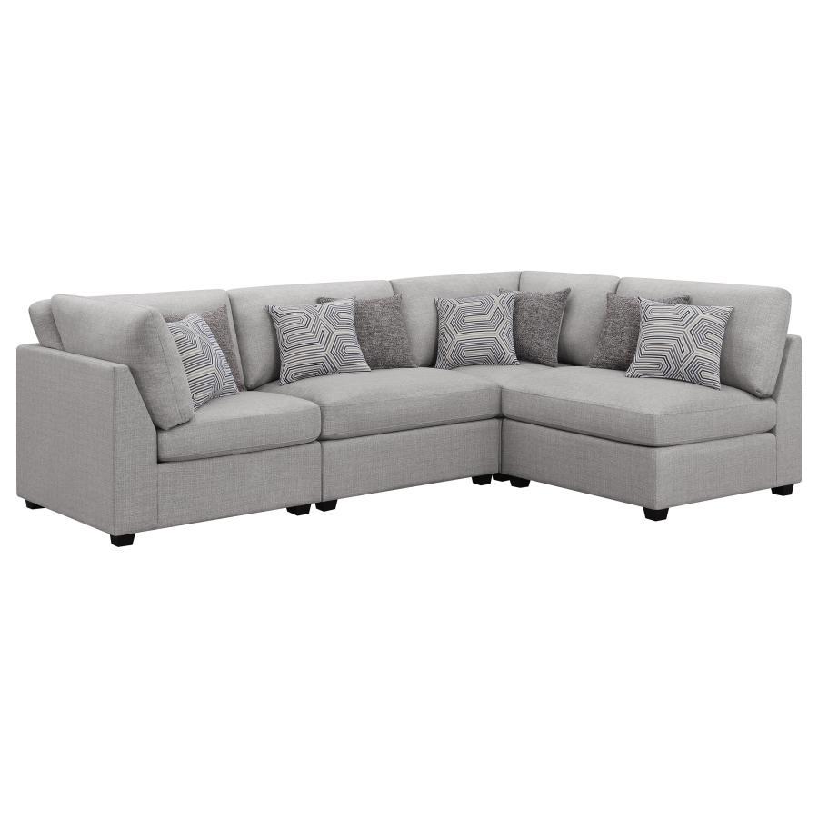Cambria - 4 Piece Upholstered Modular Sectional Sofa - Gray CoasterElevations