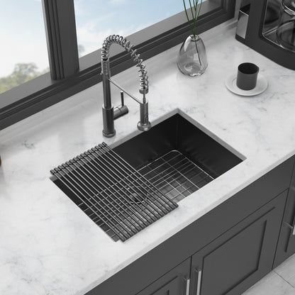 Modern Undermount Stainless Steel Kitchen Sink 16 Gauge, Deep Single Bowl Daily Nest
