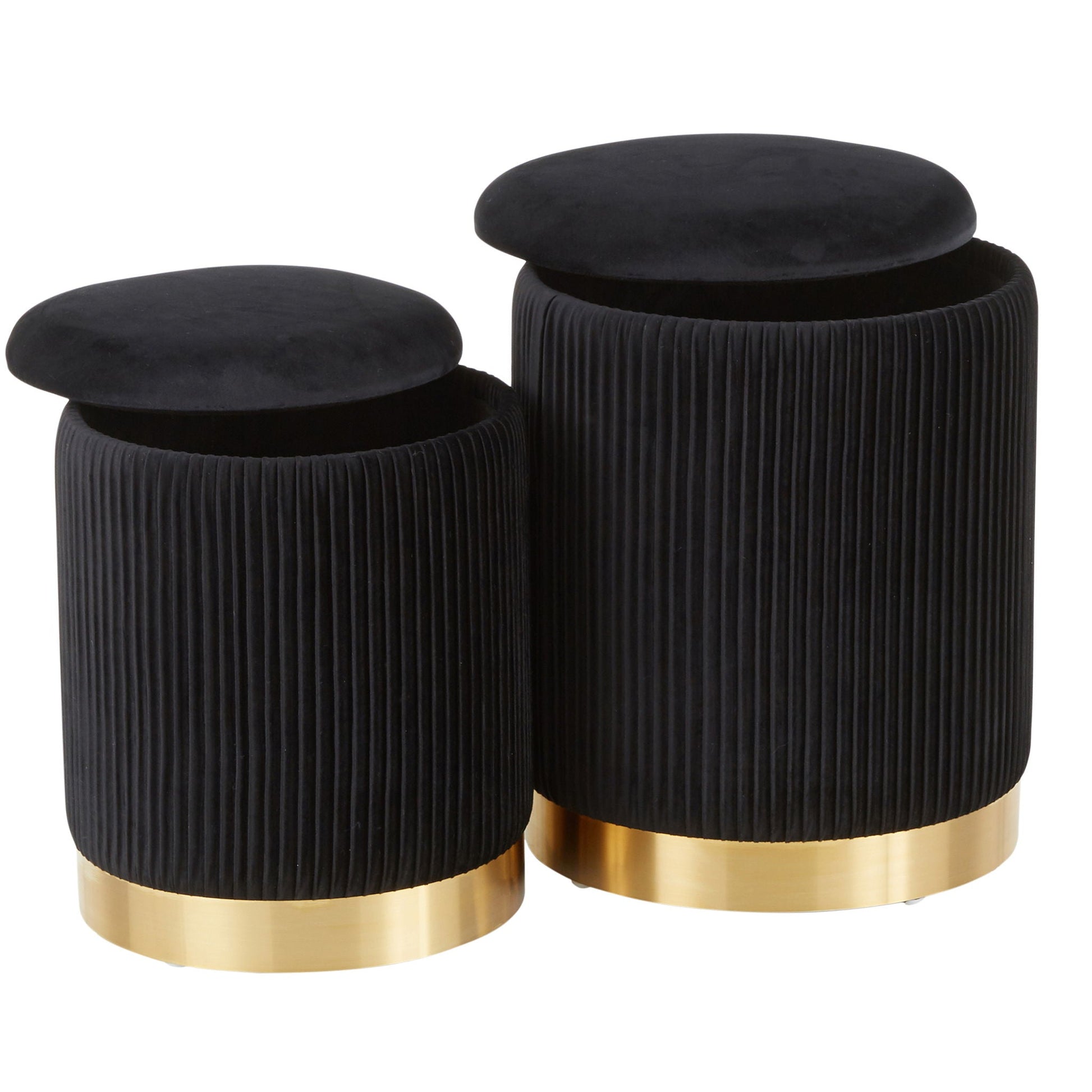 Marla - Contemporary Nesting Pleated Ottoman Set Lumi Source