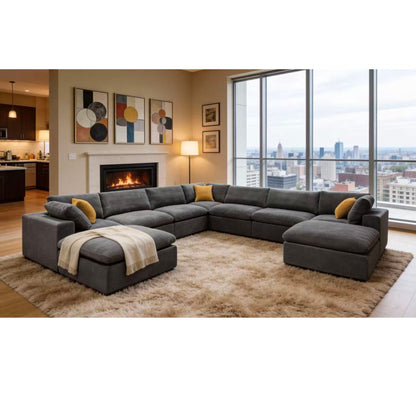 Custom Configuration Modular Sectional & Toss Pillows Home Essentials