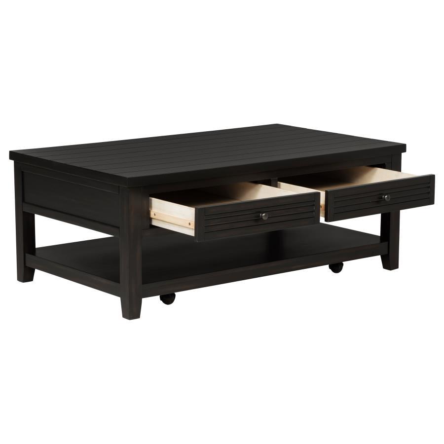 Concord - 2-Drawer Rectangular Coffee Table - Distressed Java Coaster Fine Furniture