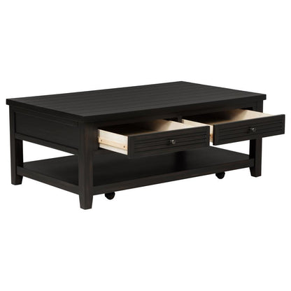 Concord - 2-Drawer Rectangular Coffee Table - Distressed Java Coaster Fine Furniture