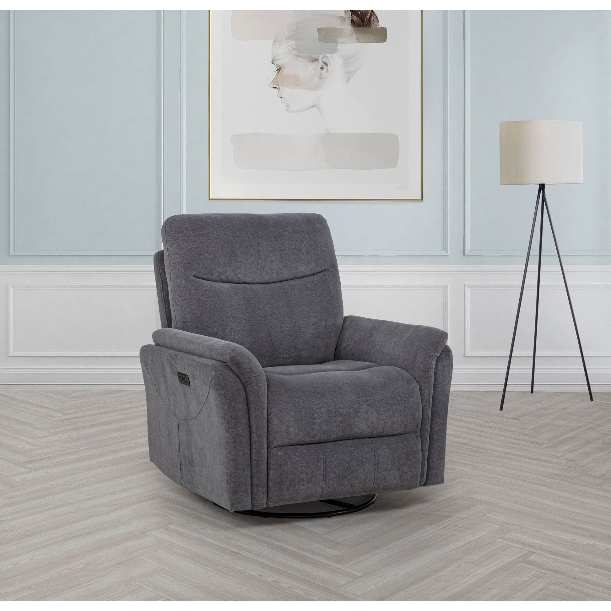 Beacon - Power Swivel Recliner With USB Charging And Adjustable Recline Furniture Max