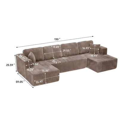U-Shape Modular Sectional Sofa For Living Room Home Essentials