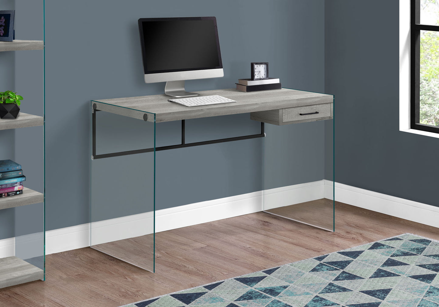 Contemporary Design Computer Desk For Home Office, Storage Drawers 8th Street