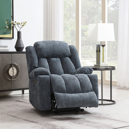 Power Motion Recliner With Lift Heating Massage Function - Blue Acme