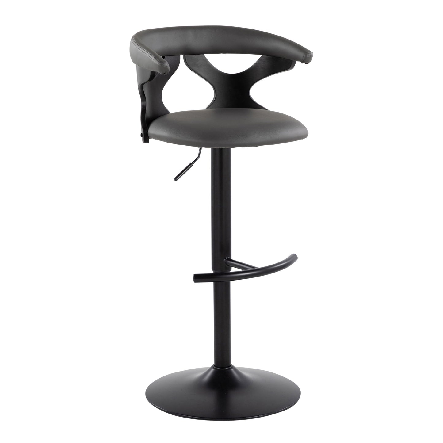 Gardenia - Contemporary Adjustable Barstool With Swivel With Rounded T Footrest (Set of 2) Lumi Source