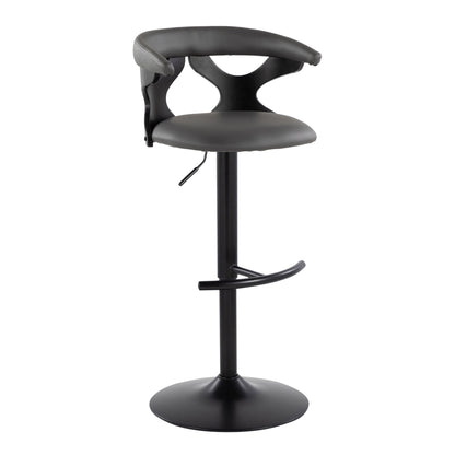 Gardenia - Contemporary Adjustable Barstool With Swivel With Rounded T Footrest (Set of 2) Lumi Source