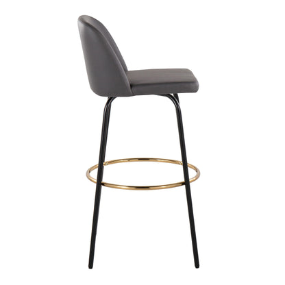 Toriano - Contemporary Fixed Height, Barstool With Swivel & Round Footrest (Set of 2) Lumi Source