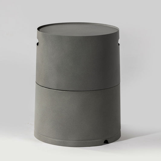 Steel Propane Tank Cover Round Tank Holder Hide Away Side Table - Gray Home Essentials