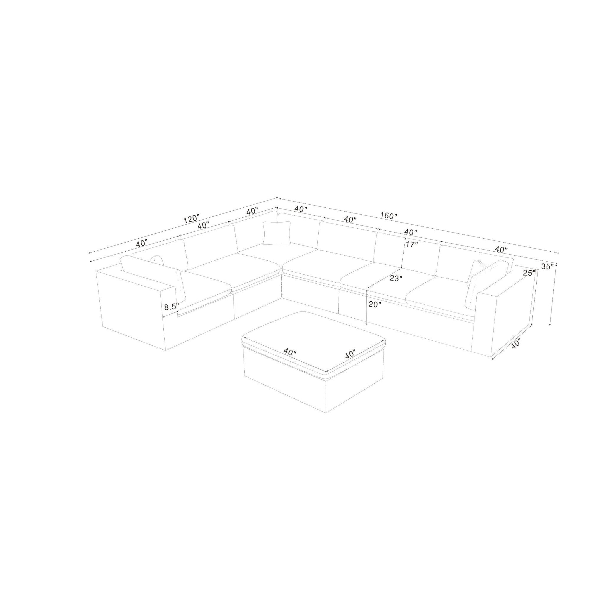 Custom Configuration Modular Sectional With Toss Pillows Home Essentials