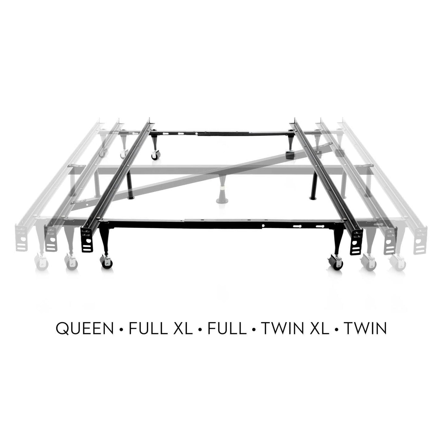 Queen / Full / Twin Adjustable Bed Frame - Wheels Malouf