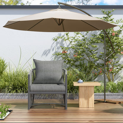 Modern Curved Aluminum Lounge Chair With Stylish Rope Weave Design And Cushioned Comfort For Outdoor Noble House