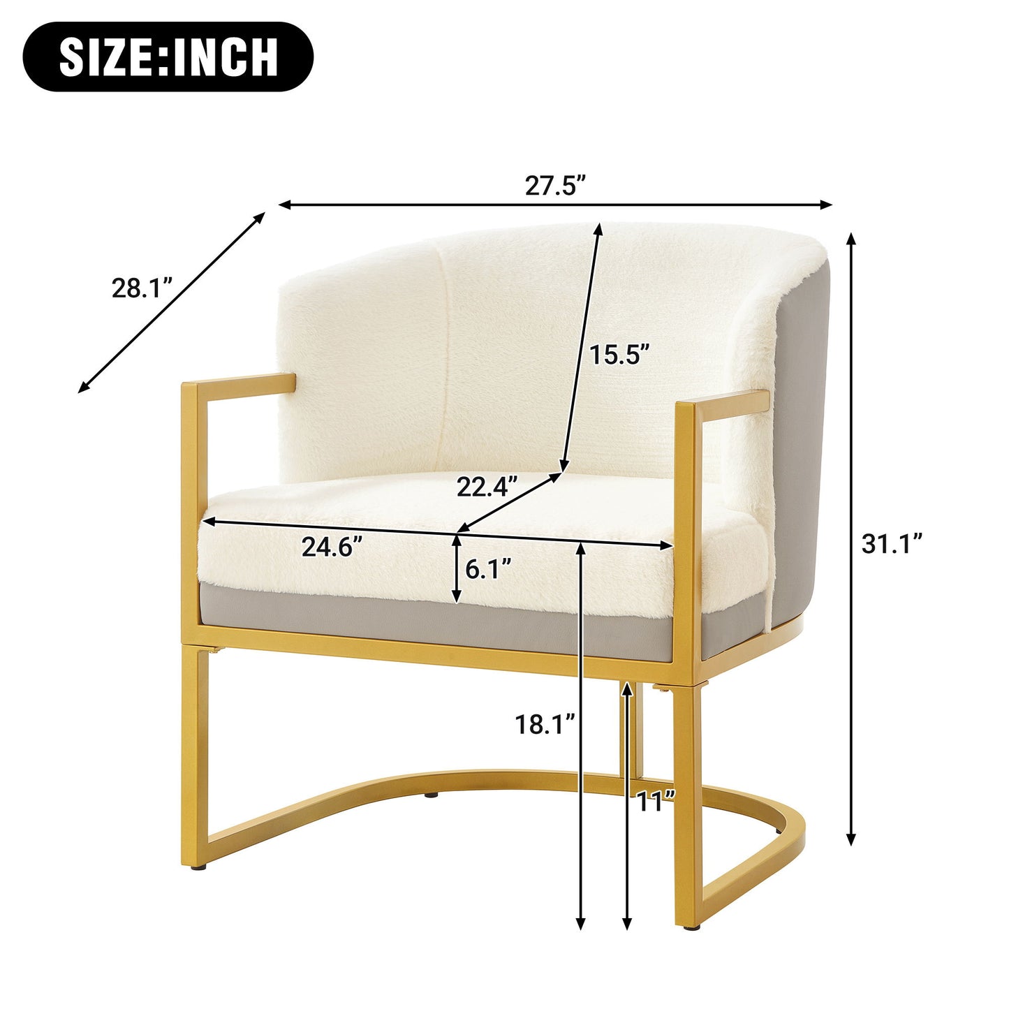 Upholstered Reading Accent Armchair For Living Room Noble House
