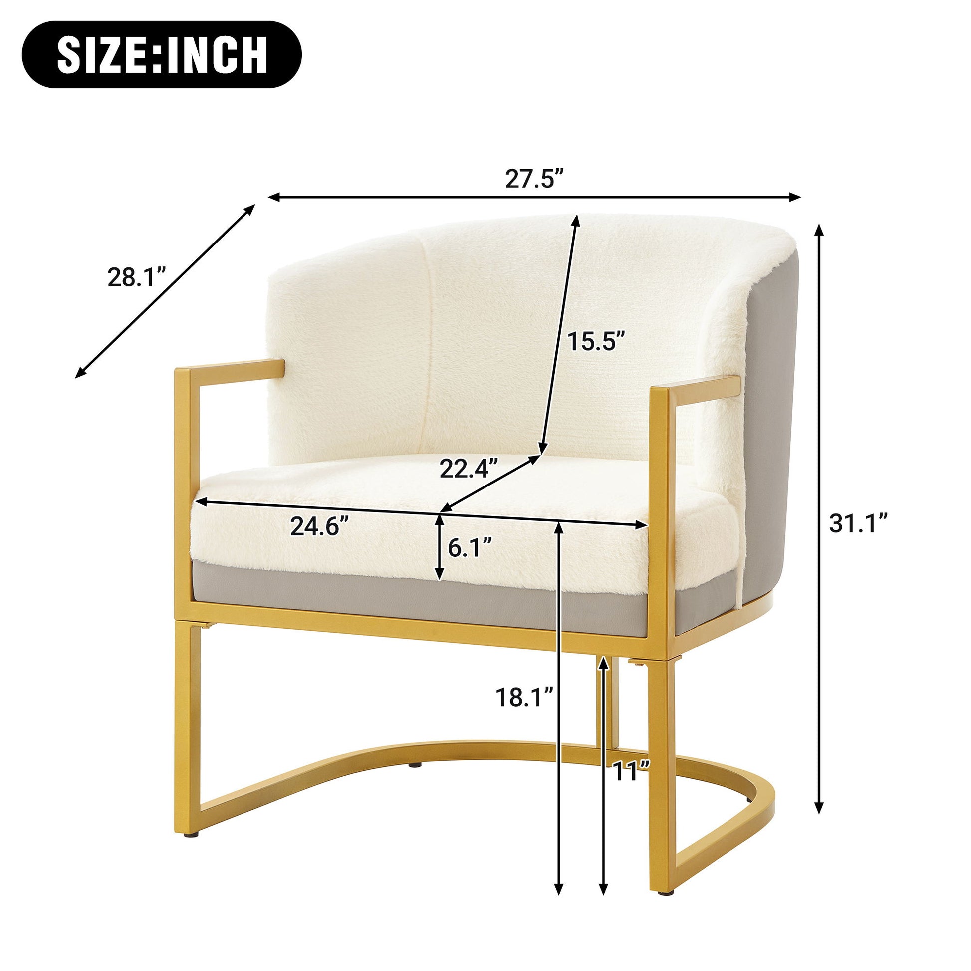 Upholstered Reading Accent Armchair For Living Room Noble House