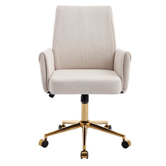 Ergonomic Mid-Back Office Chair With Gold Base Home Essentials