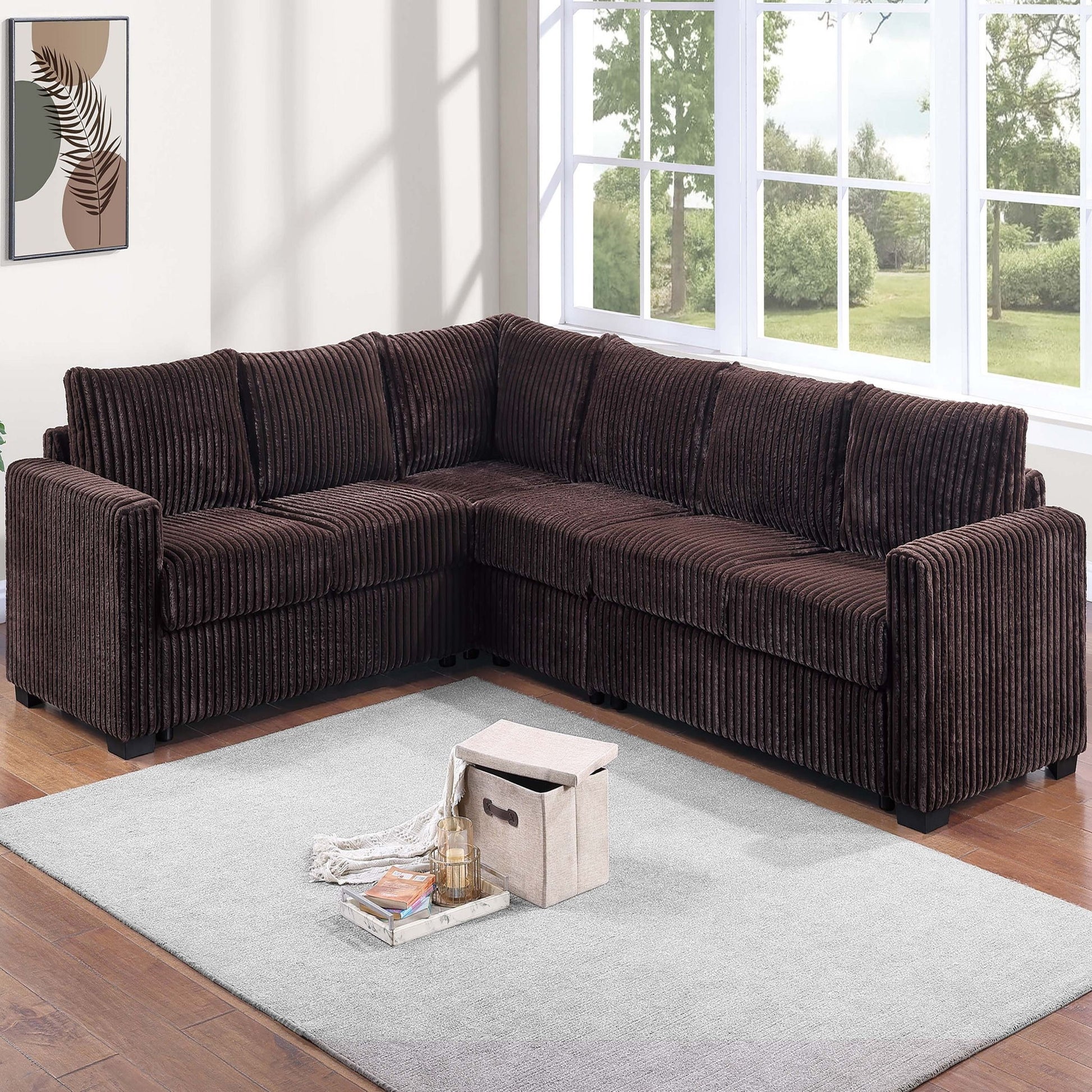 L-Shaped Sectional Set For Living Room Home Essentials