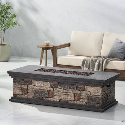 Fire Pit With Lightweight Concrete And Steel Frame Noble House