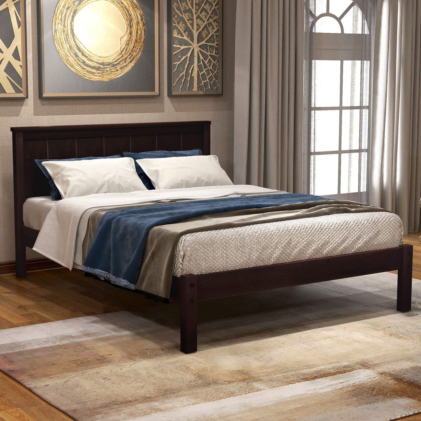 Platform Bed Frame With Headboard Hearth and Haven