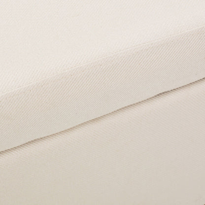 Upholstered Storage Ottoman With Nailhead Trim - Beige Noble House